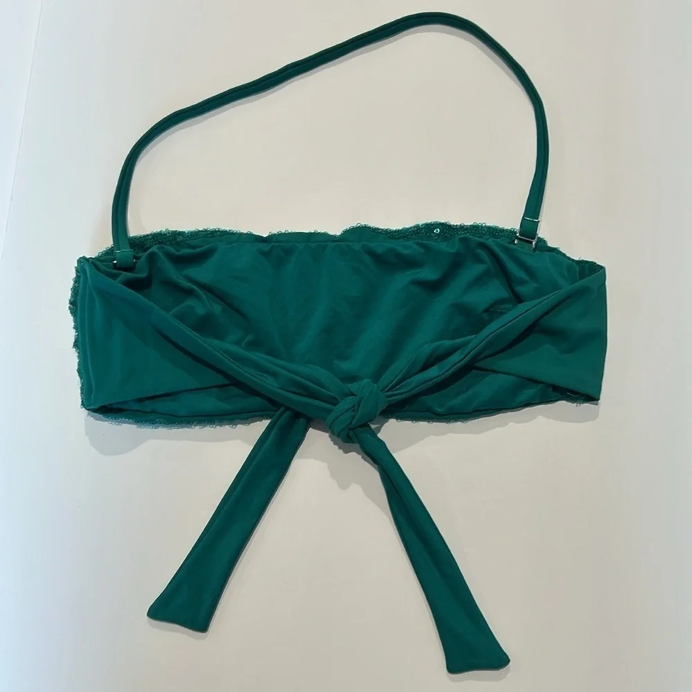 Calzedonia Cobey green sequin swim bikini top size medium